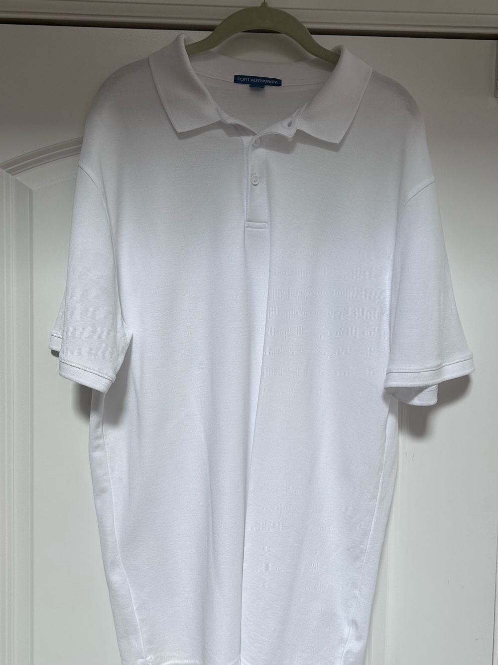 Port Authority Polo Shirt Men’s XL White Short Sleeve 1/4 Button Casual Golf